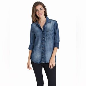 Cloth & Stone Denim Chambray Button Down Women’s Size XS Anthropologie